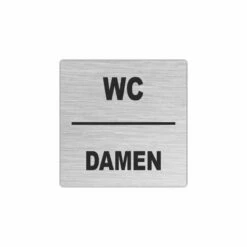 Edelstahlschild 50x50mm WC Damen