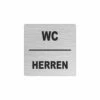 Edelstahlschild 50x50mm WC Herren