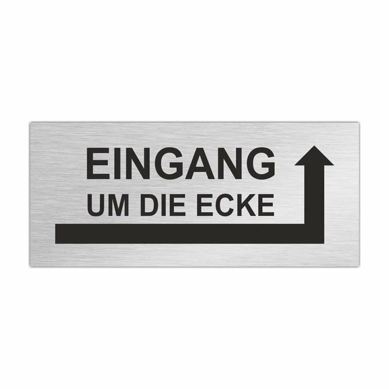 Edelstahlschild EINGANG RECHTS 80x35mm 1 Edelstahlschild EINGANG RECHTS 80x35mm