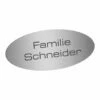 Edelstahlschild 80x35mm Oval Typ 1