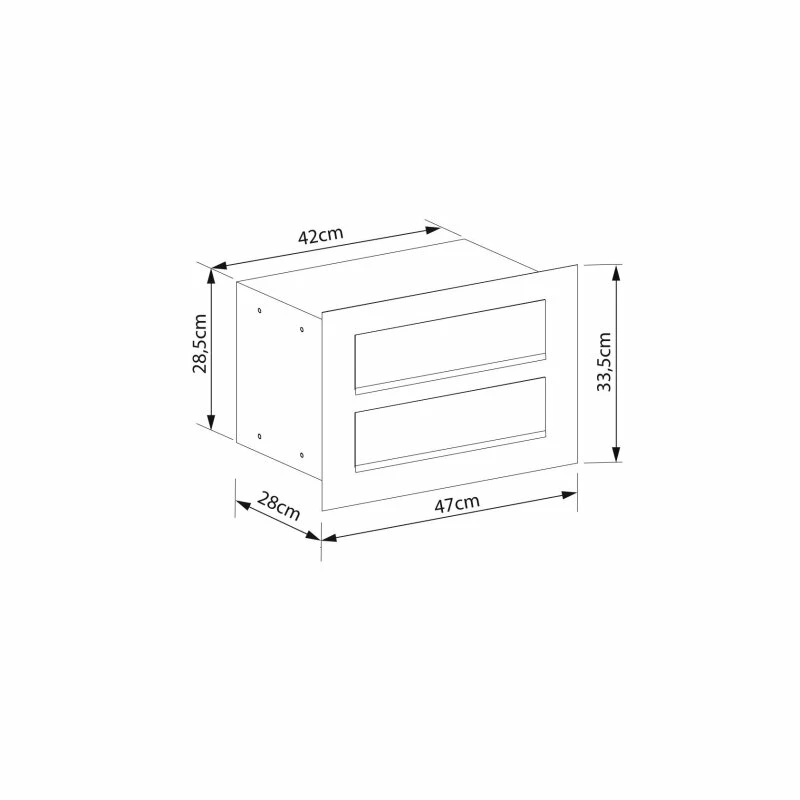 Einbaubriefkasten Cosmo Grau Metallic RAL 9007 2 Parteien 4 Einbaubriefkasten Cosmo Grau Metallic RAL 9007 2 Parteien – Bild 4