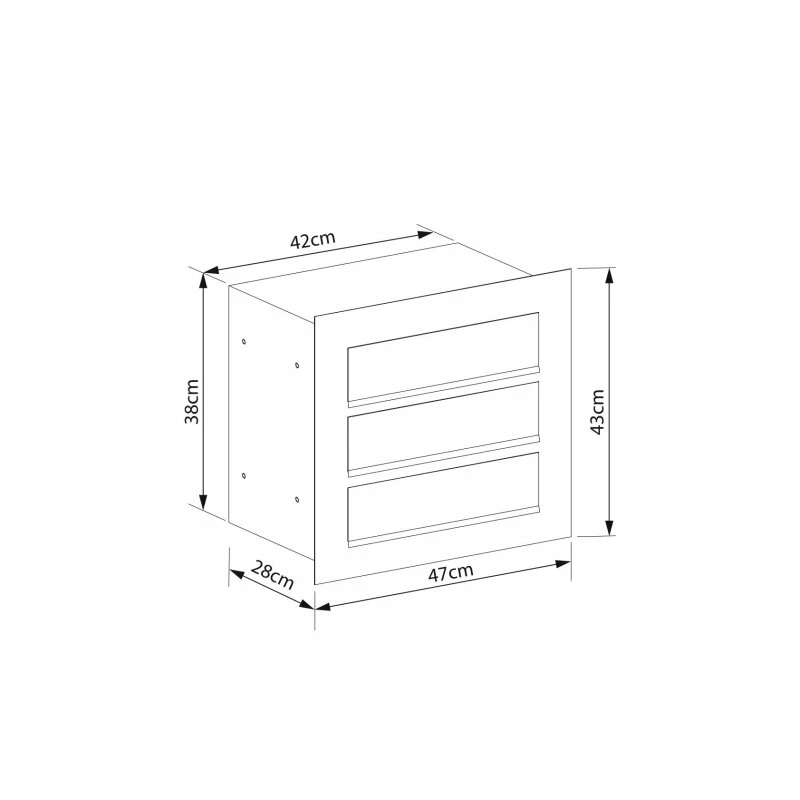 Einbaubriefkasten Cosmo Grau Metallic RAL 9007 3 Parteien 4 Einbaubriefkasten Cosmo Grau Metallic RAL 9007 3 Parteien – Bild 4