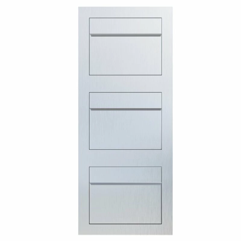 Einbaubriefkasten Hochkant Aus Edelstahl 3 Parteien 2 Einbaubriefkasten Hochkant Aus Edelstahl 3 Parteien – Bild 2