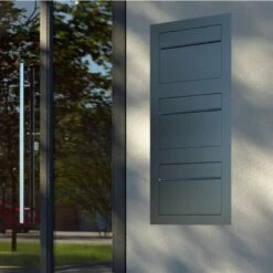 Einbaubriefkasten Hochkant Aus Edelstahl RAL 8001 Rostoptik 3 Parteien -Türschilder aus Edelstahl Geschäft einbaubriefkasten hochkant aus edelstahl ral 8001 rostoptik 3 parteien4