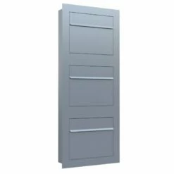 Einbaubriefkasten Hochkant Aus Edelstahl RAL 9007 Grau Metallic 3 Parteien