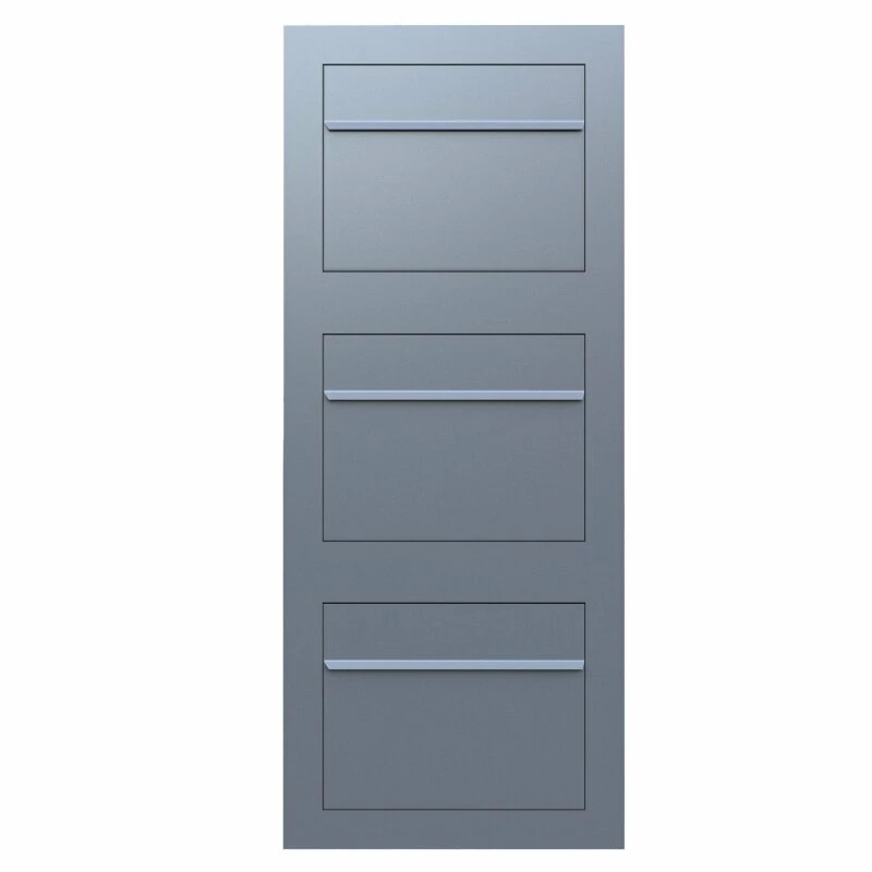 Einbaubriefkasten Hochkant Aus Edelstahl RAL 9007 Grau Metallic 3 Parteien 2 Einbaubriefkasten Hochkant Aus Edelstahl RAL 9007 Grau Metallic 3 Parteien – Bild 2