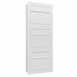 Einbaubriefkasten Hochkant Aus Edelstahl RAL 9016 Verkehrsweiß 3 Parteien