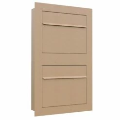 Einbaubriefkasten Hochkant Rostoptik RAL 8001 2 Parteien