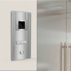 Einfamilien Türklingel 145x260mm Mit Codeschloß Beschriftungsfeld -Türschilder aus Edelstahl Geschäft einfamilien tuerklingel 145x260mm mit codeschloss beschriftungsfeld11
