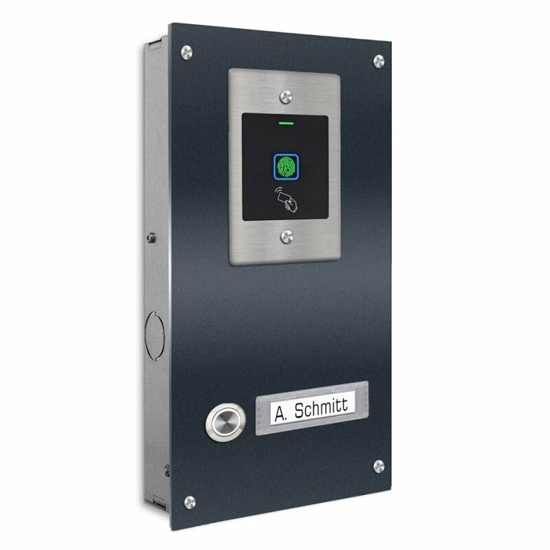 Einfamilien Türklingel 145x260mm Mit FINGERPRINT Beschriftungsfeld 1 Einfamilien Türklingel 145x260mm Mit FINGERPRINT Beschriftungsfeld