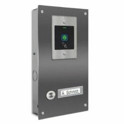 Einfamilien Türklingel 145x260mm Mit FINGERPRINT Beschriftungsfeld 14 Einfamilien Türklingel 145x260mm Mit FINGERPRINT Beschriftungsfeld -Türschilder aus Edelstahl Geschäft einfamilien tuerklingel 145x260mm mit fingerprint beschriftungsfeld5