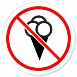 Eis Essen Verboten Verbotsschild Rundschild