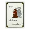 Emailschild 12 X 17 Cm Wir Bleiben Draußen Hundemotiv