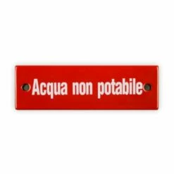 Emailschild 12,5 X 4 Cm, Acqua Non Potabile