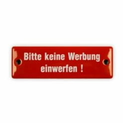 Emailschild 12,5 X 4 Cm, Bitte Keine Werbung Einwerfen