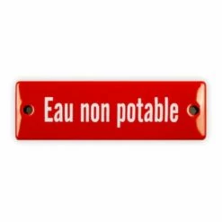 Emailschild 12,5 X 4 Cm, Eau Non Potable