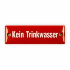 Emailschild 12,5 X 4 Cm, Kein Trinkwasser
