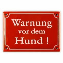 Emailschild 17 X 12 Cm, Warnung Vor Dem Hund