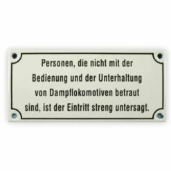Emailschild 17 X 8 Cm, Personen Die Nicht Mit Der Bedienung...