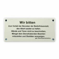 Emailschild 17 X 8 Cm, Wir Bitten Zum Vorteil Der Benutzer Der Bedürfnisanstalt...