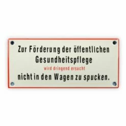Emailschild 17 X 8 Cm, Zur Förderung Der öffentlichen Gesundheitspflege...