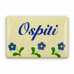 Emailschild 6 X 4 Cm, Ospiti, Blümchen