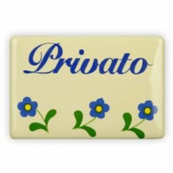Emailschild 6 X 4 Cm, Privato, Blümchen