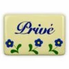 Emailschild 6 X 4 Cm, Privè, Blümchen