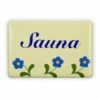 Emailschild 6 X 4 Cm, Sauna, Blümchen