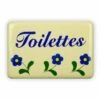 Emailschild 6 X 4 Cm, Toilettes, Blümchen