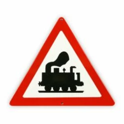 Emailschild Dreieck 25 Cm, Dampflok