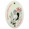 Emailschild Oval, 10 X 15 Cm, Messieurs, Position Assise