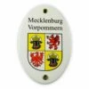 Emailschild Oval, 10 X 15 Cm, Wappen Mecklenburg Vorpommern