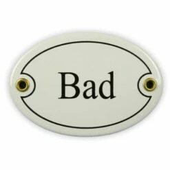Emailschild Oval, 10,5 X 7 Cm, Bad