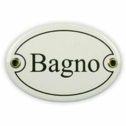 Emailschild Oval, 10,5 X 7 Cm, Bagno