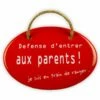 Emailschild Oval, 10,5 X 7 Cm, Defense D'entrer Aux Parents