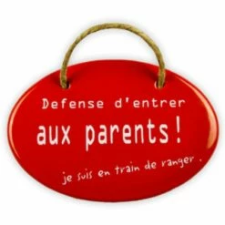 Emailschild Oval, 10,5 X 7 Cm, Defense D'entrer Aux Parents