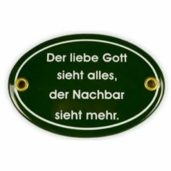 Emailschild Oval, 10,5 X 7 Cm, Der Liebe Gott