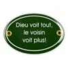Emailschild Oval, 10,5 X 7 Cm, Dieu Voit Tout