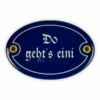 Emailschild Oval, 10,5 X 7 Cm, Do Geht's Eini