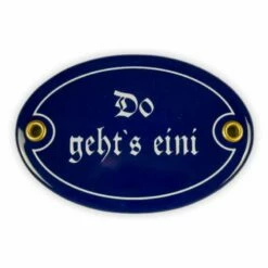 Emailschild Oval, 10,5 X 7 Cm, Do Geht's Eini