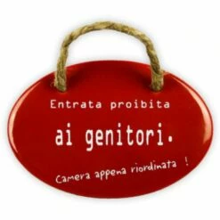 Emailschild Oval, 10,5 X 7 Cm, Entrata Proibita Ai Genitori