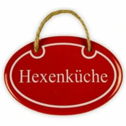 Emailschild Oval, 10,5 X 7 Cm, Hexenküche
