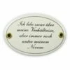 Emailschild Oval, 10,5 X 7 Cm, Ich Lebe Zwar