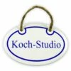Emailschild Oval, 10,5 X 7 Cm, Koch-Studio