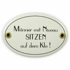 Emailschild Oval, 10,5 X 7 Cm, Männer Mit Niveau