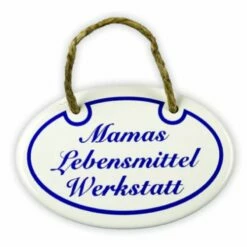 Emailschild Oval, 10,5 X 7 Cm, Mamas Lebensmittel Werkstatt