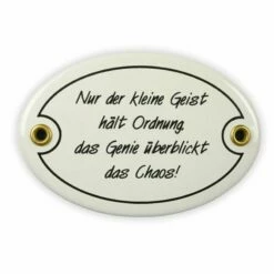 Emailschild Oval, 10,5 X 7 Cm, Nur Der Kleine Geist…