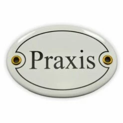 Emailschild Oval, 10,5 X 7 Cm, Praxis