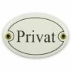 Emailschild Oval, 10,5 X 7 Cm, Privat